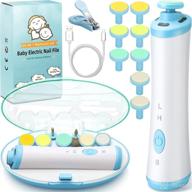 👶 baby nail file: 16-in-1 electric nail trimmer set with rechargeable filer, clippers & led light - safe manicure kit for infant, kids, and women логотип