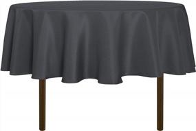 img 4 attached to Water-Resistant And Spill-Proof Grey Round Tablecloth - Perfect For Dining, Buffets, And Camping!