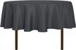 water-resistant and spill-proof grey round tablecloth - perfect for dining, buffets, and camping! logo