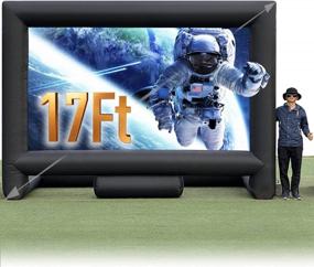 img 4 attached to 17-Ft Outdoor And Indoor Inflatable Movie Projector Screen With Blower - Front And Rear Projection Support - Blow Up Mega Movie Screen Ideal For Parties - Easy Setup - Sewinfla