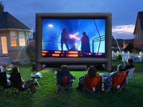 img 1 attached to 17-Ft Outdoor And Indoor Inflatable Movie Projector Screen With Blower - Front And Rear Projection Support - Blow Up Mega Movie Screen Ideal For Parties - Easy Setup - Sewinfla