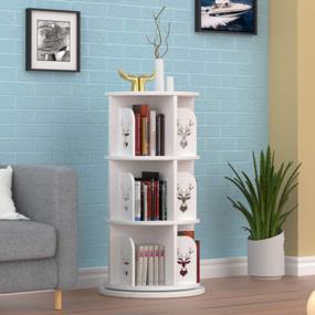img 3 attached to Enhance Organization And Creativity With FSIGOM'S 360° Rotating Children'S Bookshelf - Multifunctional Storage Solution For Any Space!