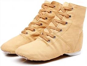 img 3 attached to HIPPOSEUS Canvas Jazz Boots: Modern Dance Shoes For Women & Men - Over The Ankle Lace Up