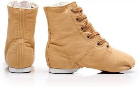 img 2 attached to HIPPOSEUS Canvas Jazz Boots: Обувь для современных танцев для женщин и мужчин - Шнуровка выше щиколотки
