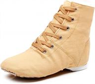 hipposeus canvas jazz boots: modern dance shoes for women & men - over the ankle lace up logo