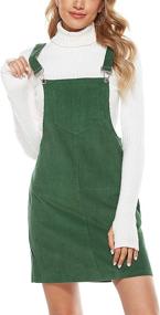 img 4 attached to 👗 Women's Corduroy Overalls Pinafore Jumpsuit (Black, M) – Jumpsuits, Rompers & Overalls for Women