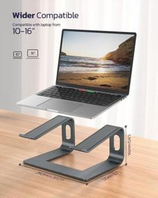 img 1 attached to 💻 Nulaxy серый ноутбук стенд - эргономический алюминиевый кронштейн для стола, съемный подставка для ноутбука, совместимая с MacBook Air Pro, Dell XPS и другими ноутбуками от 10 до 16 дюймов
