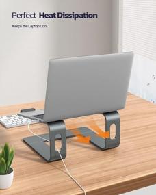 img 2 attached to 💻 Nulaxy серый ноутбук стенд - эргономический алюминиевый кронштейн для стола, съемный подставка для ноутбука, совместимая с MacBook Air Pro, Dell XPS и другими ноутбуками от 10 до 16 дюймов