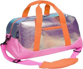 img 4 attached to Wildkin Kids Overnighter Duffel Bag For Boys & Girls, Carry-On Size Travel Bag Perfect For Sleepovers, School Practice And Overnight Trips (Orange Shimmer)