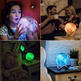 img 1 attached to Mind-glowing 3D Galaxy Moon Lamp - Cool Night Light for Kids - 4.7 inch, 16 Colors, Remote Control, Wood Stand - Space Gift for Girls Aged 9-12 - Room Decor for Teen Girls - Pink Lava Lamp+