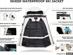 img 2 attached to Waterproof Womens Ski Jacket With Fleece Lining - Warm Winter Coat For Snow And Rain