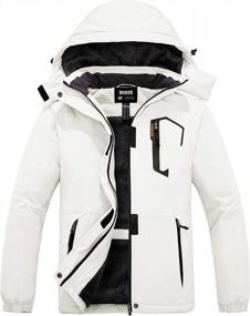 img 4 attached to Лыжная куртка водостойких женщин с подкладкой ватки - теплое пальто зимы для снега и дождя
