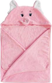 img 4 attached to 🐘 Entyle Hooded Baby Bath Towel - Ultra Absorbent Soft Cotton Hooded Washcloth for Toddlers, Infants & Newborns - 28x55 Inch Cartoon Animal Bathrobes with Hood for Boys & Girls - Pink Elephant