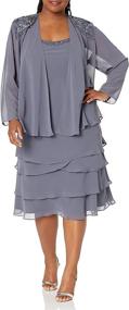 img 4 attached to S L Fashions Womens Embellished Chiffon Women's Clothing ~ Dresses