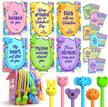 24 pack animal stretchy strings: perfect valentine's day gifts for kids' classroom exchange + monkey noodle fidget toy logo