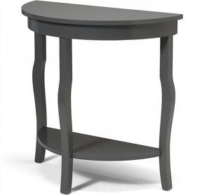 img 4 attached to 🌙 Navy Blue Half Moon Wood Console Table by Kate and Laurel with Curved Legs, Shelf