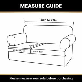 img 3 attached to T Cushion Sofa Slipcover - 3-Piece Soft Couch Cover Set With Individual T-Shape Seat Covers For Furniture Protection - Medium, Sand