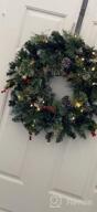 img 1 attached to 24 Inch Prelit Christmas Wreath With Timer, Multi-Color Lights, Pine Cones And Red Berries For Front Door Wall Windows Xmas Decoration By SHareconn review by Juston Alonso