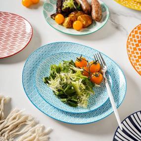 img 1 attached to Selamica Porcelain Shallow Oval Dinner Plates 11" Set Of 6 - Microwave, Dishwasher, Oven Safe Assorted Colors For Desserts, Pasta & Salad