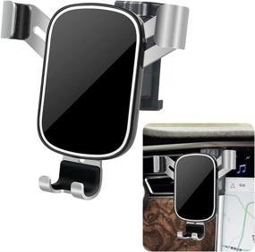 img 4 attached to 📱 Secure and Convenient Car Phone Holder for Tesla Model X and Model S [Compatible with Big Phones and Cases] - Enhance Your Auto Accessories with this Navigation Bracket and Interior Decoration Mobile Cellphone Mount