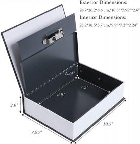img 2 attached to KYODOLED 10.5Inch Diversion Book Safe With Combination Lock, Extra Large Safe Secret Hidden Metal Lock Box,Money Hiding Box,Collection Box,10.5" X 7.8" X 2.6" Black Extra Large