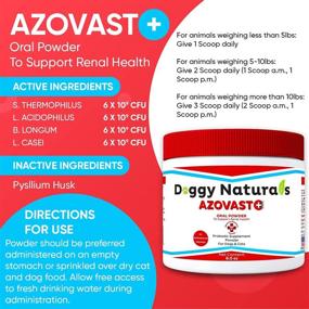 img 3 attached to 🐾 Azovast Plus Kidney Health Supplement for Dogs & Cats - Oral Powder, 6 Ounce Jar (120 Doses) | Supports Kidney Function & Manages Renal Toxins | No Refrigeration Needed | Made in the USA