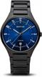 bering unisex analog quartz classic collection watch with calfskin leather strap & sapphire crystal logo