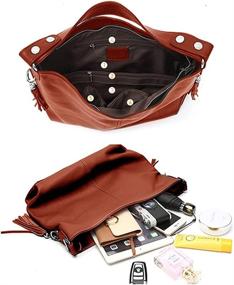 img 1 attached to Fashion Genuine Leather Shoulder Messenger Women's Handbags & Wallets ~ Satchels