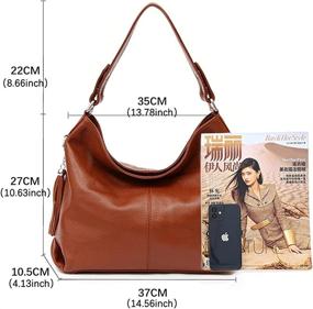 img 3 attached to Fashion Genuine Leather Shoulder Messenger Women's Handbags & Wallets ~ Satchels