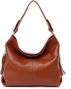 img 4 attached to Fashion Genuine Leather Shoulder Messenger Women's Handbags & Wallets ~ Satchels