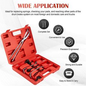 img 2 attached to 🔧 Enhance Brake Maintenance Efficiency with Orion Motor Tech 8pc Drum Brake Tool Kit and Spring Compressor Set