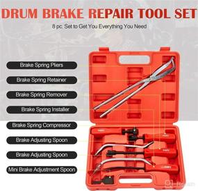 img 3 attached to 🔧 Enhance Brake Maintenance Efficiency with Orion Motor Tech 8pc Drum Brake Tool Kit and Spring Compressor Set