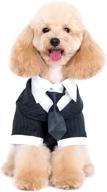 classy canine fashion: alfie pet's oscar formal tuxedo with black tie and red bow tie логотип