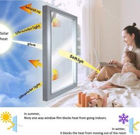 img 1 attached to 🪞 Niviy Daytime Privacy Mirror Effect Window Film - Reflective Tint for Home - Self Adhesive UV Sun Blocking Heat Control Glass Door Films - Silver, 29.5 x 78.7 inches
