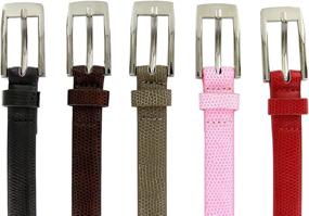 img 1 attached to Womens Skinny Lizard Embossed Leather Women's Accessories : Belts
