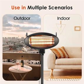 img 2 attached to TRUSTECH Outdoor Patio Heater - Adjustable 1500W Waterproof Heater With Rapid 3-Second Heating, IP34 Protection, And Tip-Over Safety Feature For Balcony, Backyard, And Garage Use