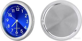 img 2 attached to Veanic 2pcs Analog Car Clock Quartz Clock, Mini Stick On Dashboard Decoration Watch for Office, Home, Car, Boat (Blue)
