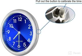 img 1 attached to Veanic 2pcs Analog Car Clock Quartz Clock, Mini Stick On Dashboard Decoration Watch for Office, Home, Car, Boat (Blue)