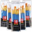 6 packs professional artist acrylic paint brushes set - 60 pcs nylon hair for all purpose oil watercolor painting kits. logo