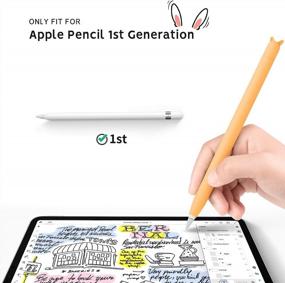 img 3 attached to 🍎 Apple Pencil Case - Soft Silicone Sleeve with Protective Nib Cover for 1st Generation Apple Pencil, Compatible with iPad Pro 9.7"/10.5"/12.9", Orange