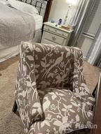 img 1 attached to Velvet Burgundy Swoop Arm Living Room Chairs - HomePop review by Nicole Soto