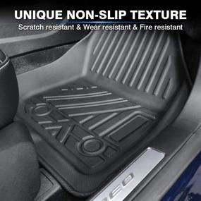 img 1 attached to 🌧️ All Weather Protection 2 Row Black Non-Slip Floor Liners for 2013-2020 Ford Fusion / Lincoln MKZ: KUST Floor Mats