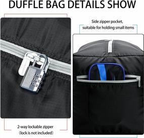 img 3 attached to Travel In Style: Foldable Duffel Bag 30" With 75L Capacity And Water Resistant Material