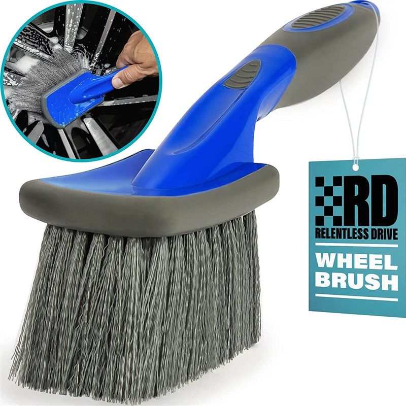 Relentless Drive Car Wheel Brush - Auto Detailing Car Wash Brush Ergo