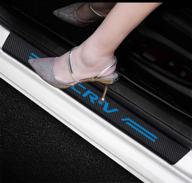 🔵 4pcs geerui advanced reflective carbon fiber vinyl sticker set - door entry guard threshold protection scratch pad film for honda crv (blue-crv) логотип
