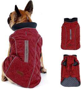 img 4 attached to 🐶 Water Resistant Dog Coat with Reflective Strim - Winter Jacket with Underbelly Warmth and Harness Hole - Ideal for French Bulldog, Shitzu, Jack Russell Terrier