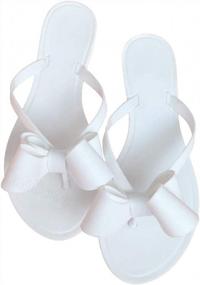 img 4 attached to Summer Sandals For Women: Flat Jelly Bow Flip-Flops With Rivets For Beach, Rain, Dressy And Cute Looks