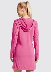 img 3 attached to Women'S UPF 50+ Beach Coverup Dress With SPF, Hooded Long Sleeve & Pockets For Sun Protection Swim