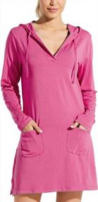 img 4 attached to Women'S UPF 50+ Beach Coverup Dress With SPF, Hooded Long Sleeve & Pockets For Sun Protection Swim