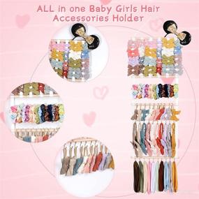 img 3 attached to 🎀 Oaoleer 3-in-1 Headband & Bow Holder: Hanging Storage for Girls Hair Bows, Scrunchies & Clips Organizer